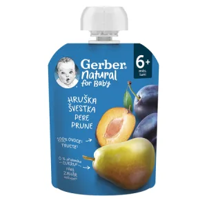Gerber natural piure de pere prune  6 luni+  90 gr