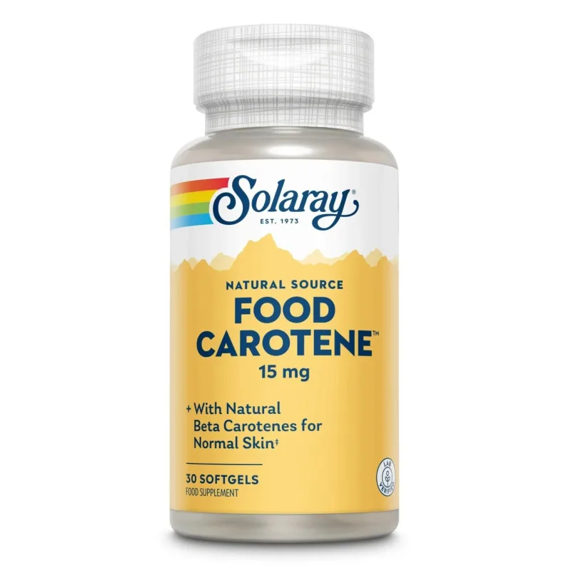 Food Carotene 25000UI, 30 capsule moi, Solaray — preț și oferte