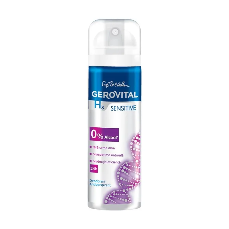 Deodorant antiperspirant spray H3 Sensitive, 150 ml, Gerovital 3787 FARMEC — preț și oferte