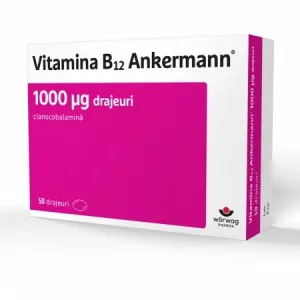 Vitamina B12 Ankermann 1000μg, 50 drajeuri, Worwag Pharma