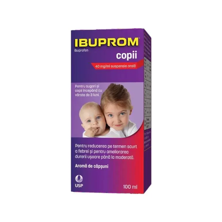 Ibuprom suspensie orala pentru copii 40mg/ml, 100ml, USP — preț și oferte