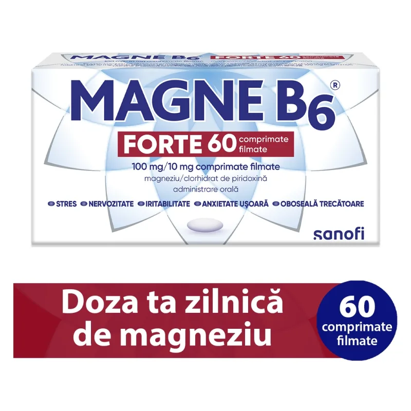 Magne B6 Forte 100 mg/10 mg, 60 comprimate filmate, Opella Healthcare (Sanofi) — preț și oferte