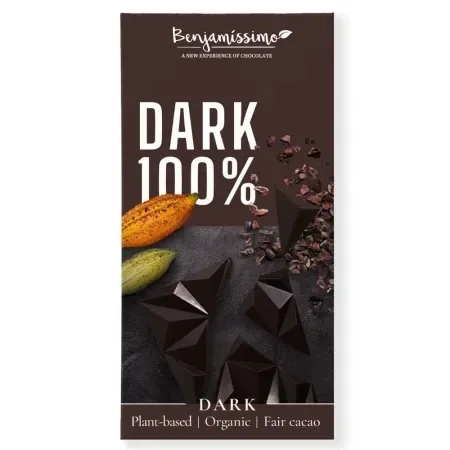Ciocolata neagra 100% Bio, 60 g, Benjamissimo — preț și oferte