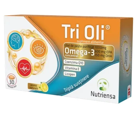 Ulei de peste Tri Oli, 30 capsule moi, Antibiotice SA — preț și oferte