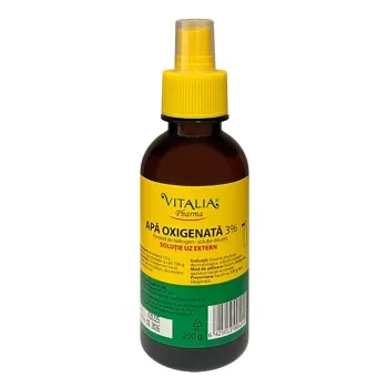 Apa oxigenata 3% solutie externa cu pulverizator, 200ml, Vitalia Vitalia Pharma — preț și oferte