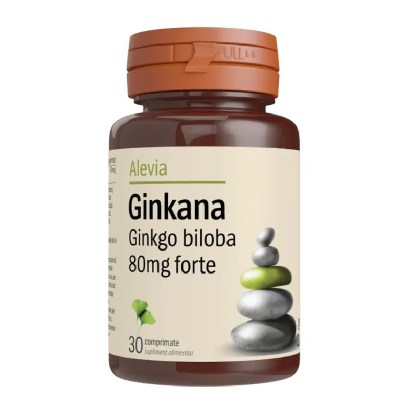 Ginkana Ginko Biloba Forte 80mg, 30 comprimate, Alevia — preț și oferte