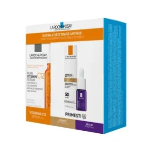 Pachet Vitamina C 12 ser, 30ml + Anthelios Age Correct SPF50, 15ml + Mela B3 Serum, 10ml, La Roche-Posay