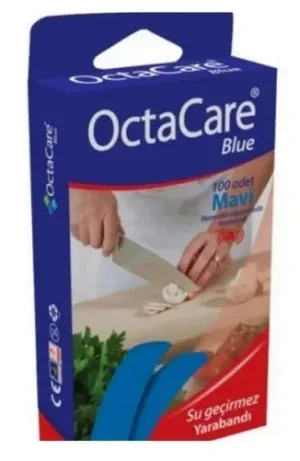 Plasturi prim ajutor Blue Magnetically Det, 100 bucati, Octacare