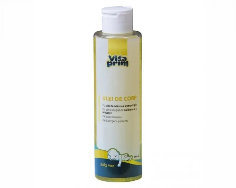 Ulei de corp cu ulei de masline, galbenele si musetel Baby Care, 150ml, VitaPrim — preț și oferte