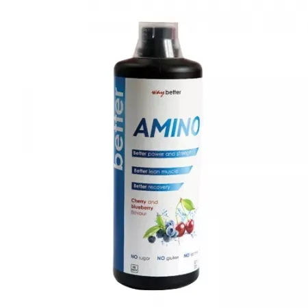 Aminoacizi din colagen hidrolizat Amino Blueberry-cherry, 1000ml, Way Better — preț și oferte