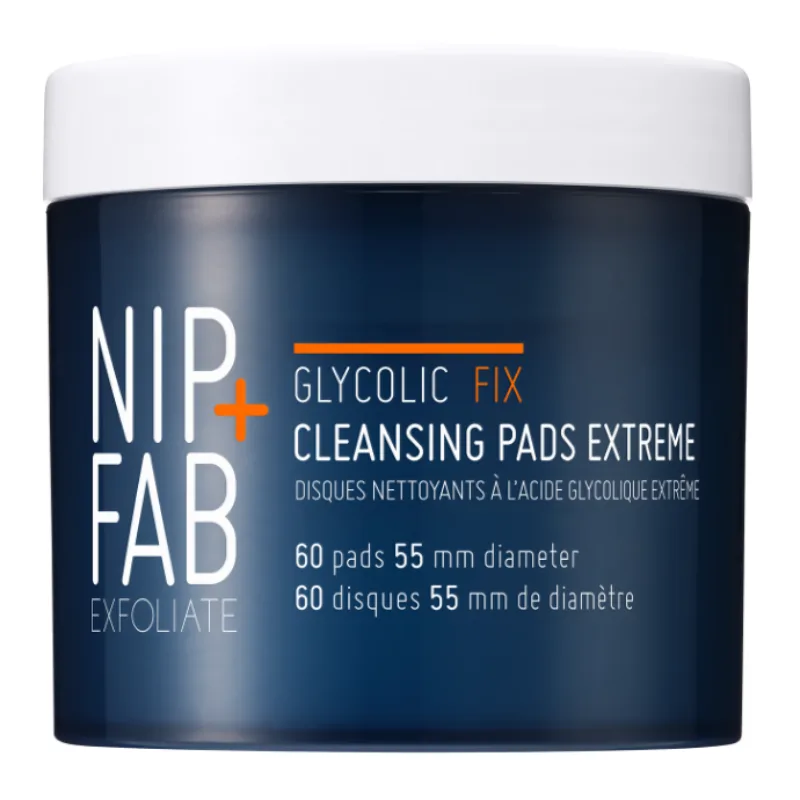 Dischete pentru curatarea fetei, Glycolic Fix X-treme Pads, 60 bucati, NIP+FAB — preț și oferte