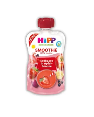 HIPP Smoothie Capsuni, mare si banane, 120ml