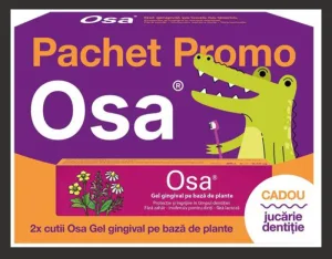 Osa gel gingival din plante, 20g, 2buc + Jucarie dentitie, Dr A&L Schmidgall