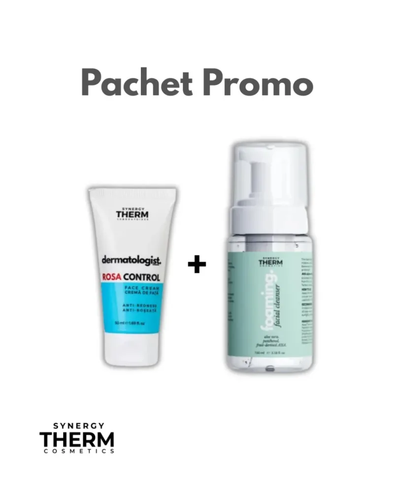 Pachet Rosa Control crema anti-roseata, 50ml + Spuma de curatare fata mini, 100ml, Synergy Therm — preț și oferte