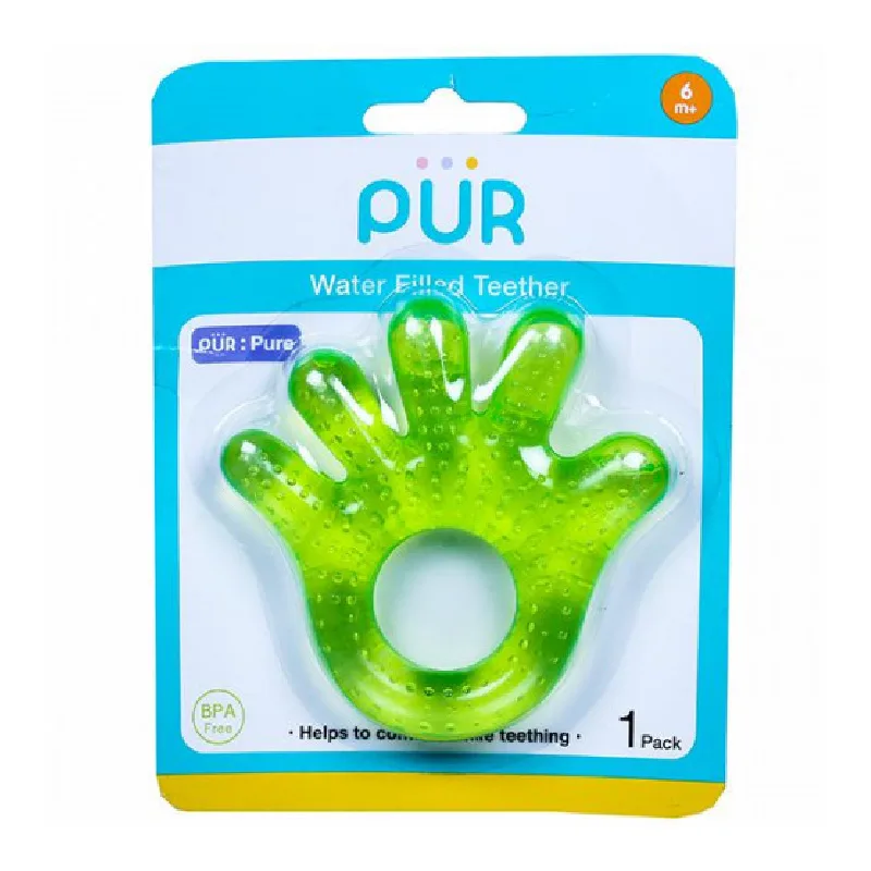 Inel gingival cu apa, +6 luni, verde inchis, PUR PUR BABY — preț și oferte
