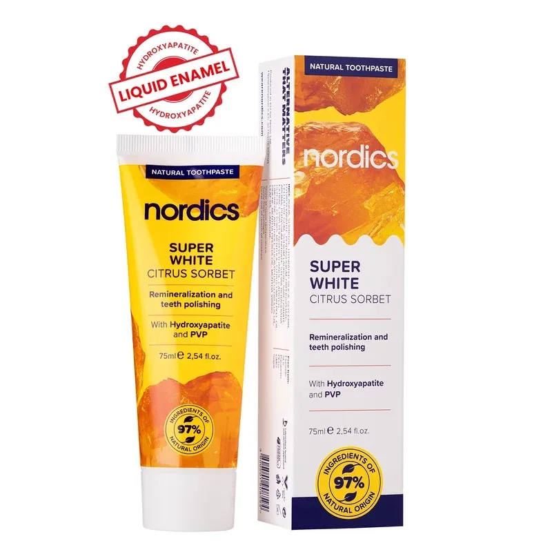 Pasta dinti albire cu citrice, 75ml, Nordics — preț și oferte