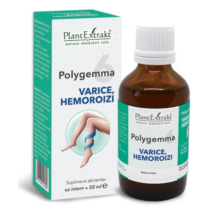 Polygemma 6 Varice si Hemoroizi, 50 ml, Plant Extrakt PLANTEXTRAKT — preț și oferte