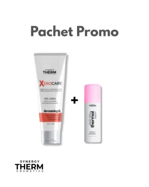 Pachet Xerocare Dermatologist crema cheratolitica si hidratanta 10% uree, 250ml + Apa termala Baile Felix, 50ml, Synergy Therm