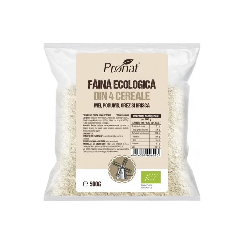 Pronat Faina din 4 cereale natural fara gluten, 500g — preț și oferte