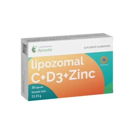 Lipozomal C+D3+Zinc, 30cps, Remedia Laboratoarele Remedia — preț și oferte