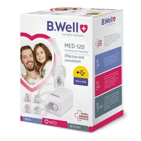 Nebulizator cu compresor inteligent pentru copii si adulti Basic MED-120, B.Well — preț și oferte