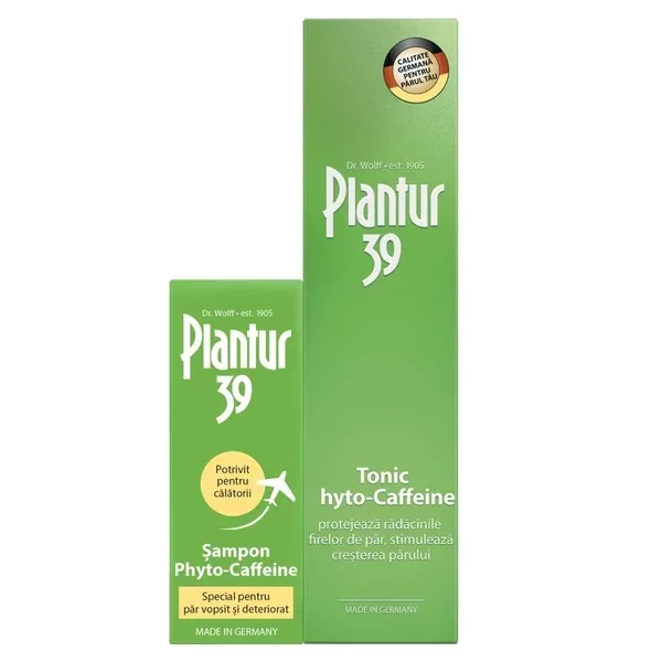 PLANTUR 39 Lotiune tonica Phyto-Caffein, 200ml + Sampon par vopsit, deteriorat, 50ml — preț și oferte