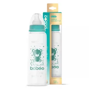 Biberon sticla anticolici, Gat Stramt, 3l+, 240ml, Baboo