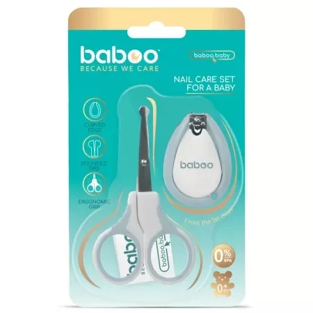 Set ingrijire unghii bebe cu forfecuta si unghiera, Albastru, 0 luni+, Baboo — preț și oferte