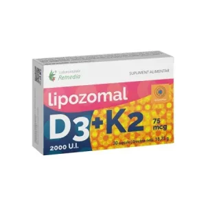 Lipozomal D3 2000ui + K2 75mcg, 30 capsule, Remedia