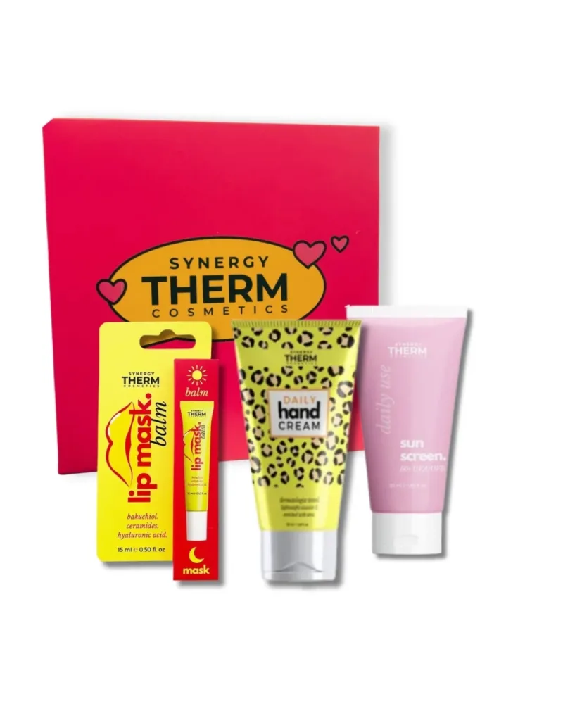 Pachet Synergy Therm: Balsam Buze Lip Mask 15ml + Crema Daily Use Sunscreen SPF50 , 50ml + Crema de maini Daily Hand Cream, 50ml, Synergy Therm — preț și oferte