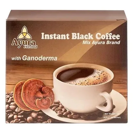 Cafea neagra cu ganoderma Instant Coffee Mix, 10 plicuri, Ayura Herbal — preț și oferte