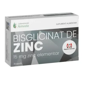 Bisglicinat de Zinc, 15mg, 30 capsule, Remedia