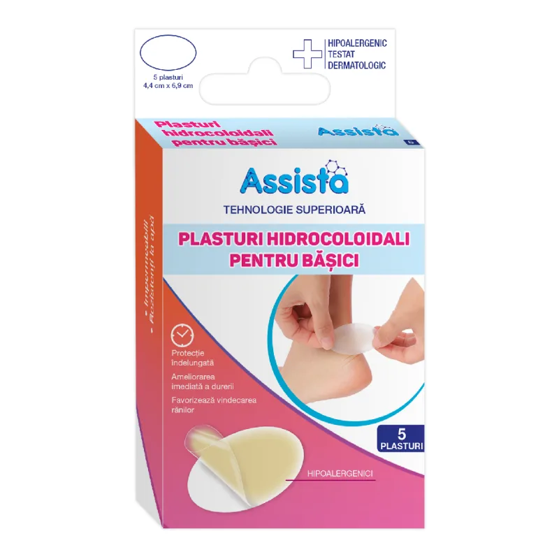Plasturi hidrocoloidali pentru basici, mediu, 5 bucati, Assista — preț și oferte