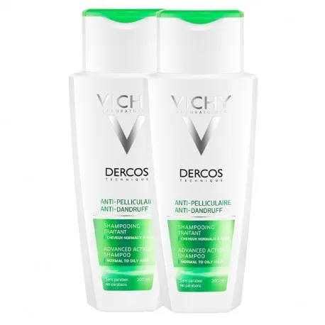 VICHY Dercos bi-pack sampon antimatreata par normal-gras, 2x 200ml — preț și oferte