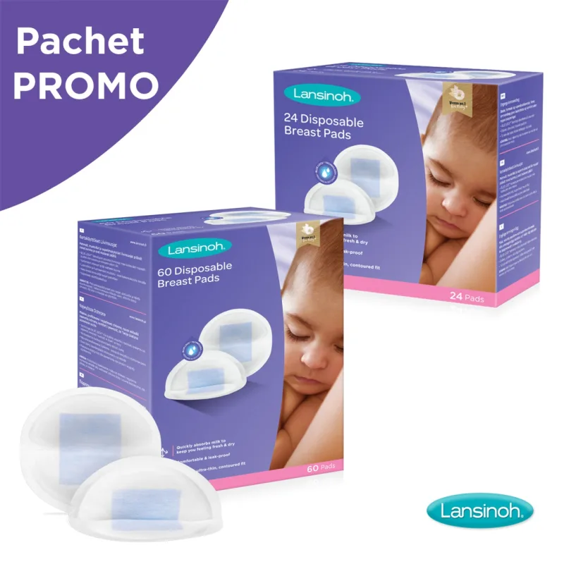 Tampoane pentru san, Pachet promo 60 bucati + 24 bucati, Lansinoh — preț și oferte