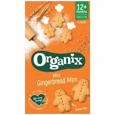 Biscuiti cu ghimbir bio, +12 luni, 5 pungute, Organix — preț și oferte