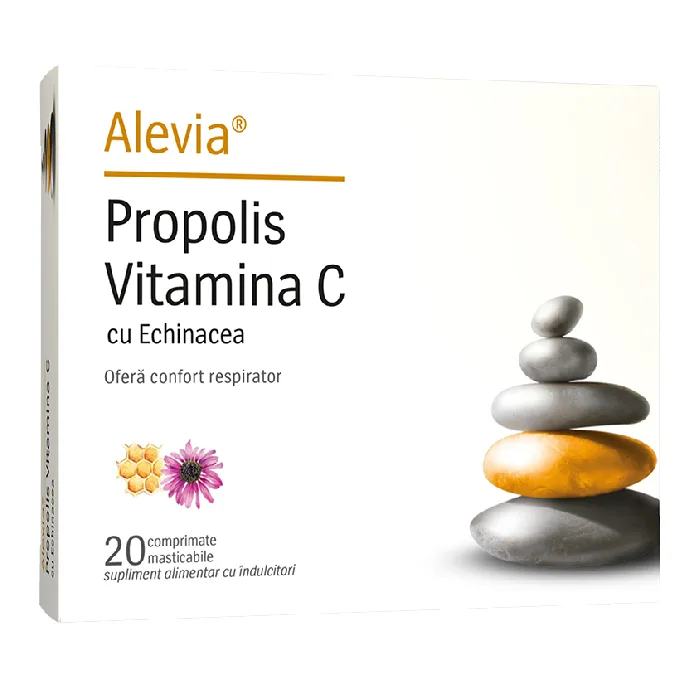 Propolis Vitamina C cu Echinacea, 20 comprimate masticabile, Alevia — preț și oferte