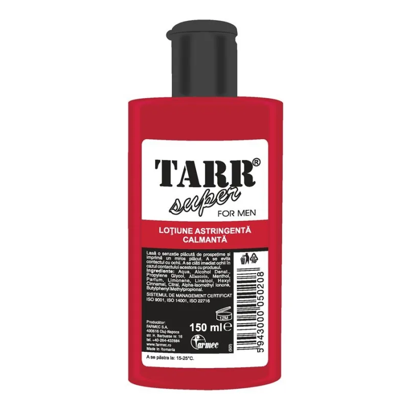 Lotiune astringenta calmanta pentru barbati Tarr Super, 150 ml, Farmec 502 — preț și oferte