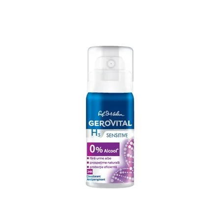 Deodorant antiperspirant spray H3 Sensitive, 40 ml, Gerovital 6378 FARMEC — preț și oferte