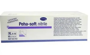 Manusi de examinare Peha-soft nitrile nepudrate albastre, XL, 90 bucati, Hartmann