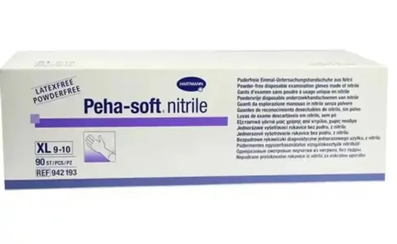 Manusi de examinare Peha-soft nitrile nepudrate albastre, XL, 90 bucati, Hartmann PAUL HARTMANN AG — preț și oferte