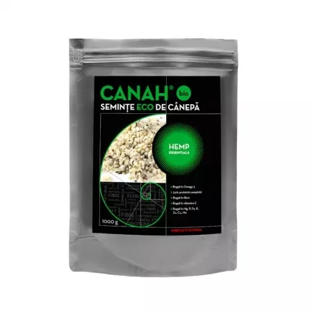 Seminte decorticate de canepa bio, 1000g, Canah CANAH INTERNATIONAL — preț și oferte