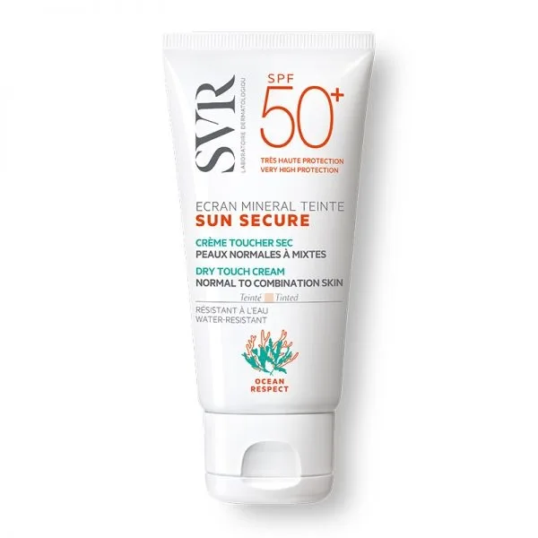 Crema colorata pentru protectie solara ecran mineral Sun Secure SPF50+, ten normal-mixt, 50 ml, SVR — preț și oferte