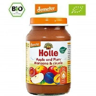 Piure Eco mere si prune 6 luni+, 190 g, Holle Holle baby food — preț și oferte
