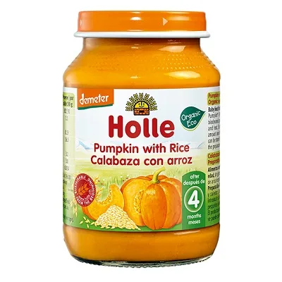Piure Eco dovleac si orez 4 luni+, 190 g, Holle Holle baby food — preț și oferte