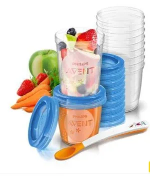 Recipiente pentru stocarea hranei SCF721/20, 20 bucati, Philips Avent