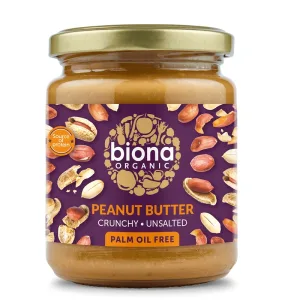 Unt de arahide crunchy fara sare ECO, 250 g, Biona