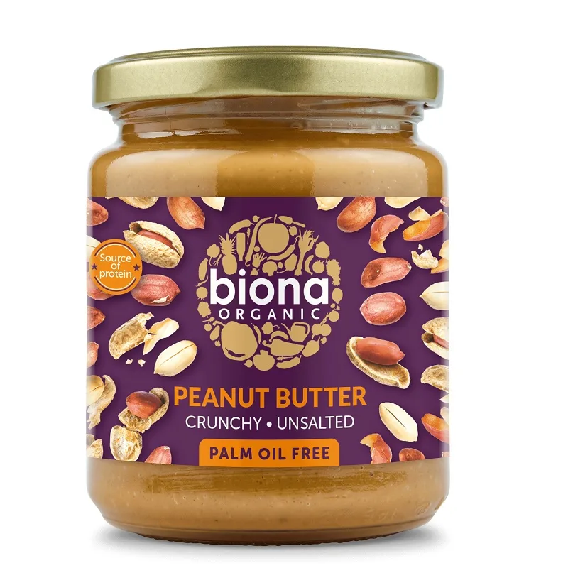 Unt de arahide crunchy fara sare ECO, 250 g, Biona — preț și oferte
