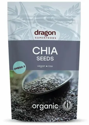 Seminte de chia eco, 200g, Dragon Superfoods