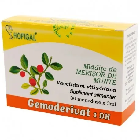 Mladite merisor de munte Gemoderivat, 30 monodoze, Hofigal HOFIGAL ROMANIA — preț și oferte
